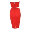Sexy Red Two Piece Bodycon Dress M3894a