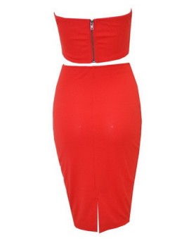 Sexy Red Two Piece Bodycon Dress M3894a