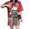 Casual Loose Cartoon Printed T Shirt Dress M8369