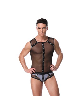 Pole Dancing Black Mesh See Through Bodysuit Men Erotic Costumes 20203