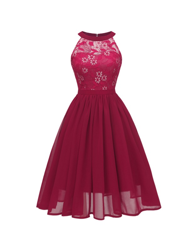 Elegant Wedding Chiffon Halter Women Party Summer Dress Casual CD1645