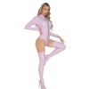 Women Sexy Zipper Jumpsuit Mirror Dazzling Open Crotch Bright Leather Bodysuit XX6916-1