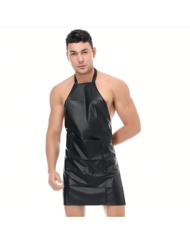Men Sexy Leather Apron Sling Open Crotch Skirt Nightclub Stage Dress Costume N978
