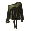 Long Sleeve Sexy Off Shoulder Velvet Shirt Top M30407