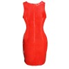Woman Plus Size Wet look Pu Leather Bodycon Dresses M7303