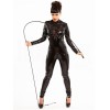 Sexy lace-up PVC leather black jumpsuit M7003