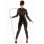 Sexy lace-up PVC leather black jumpsuit M7003
