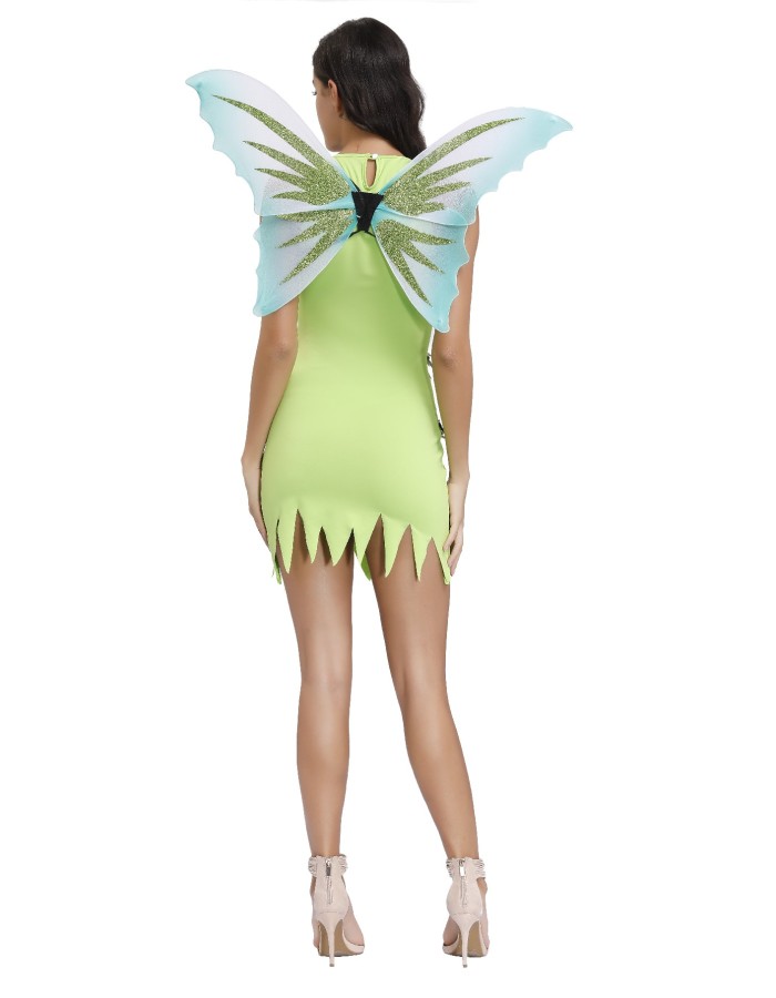 Green Sexy Elf Flower Fairy Tinker Bell Cosplay Costume M40703