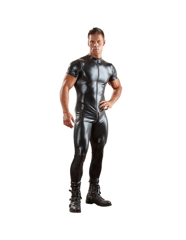 Front Zipper Leather Men's Zentai Catsuit Full Bodysuit N949