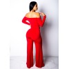 Hot Red Sexy V Neck Jumpsuit M8327