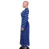 Sexy Women's V-neck Long Sleeve Exquisite Printed Pleated Dress YM8632