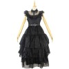 Addams Family Gauze Dress Costume Wednesday PROM Dress Cosplay YF411