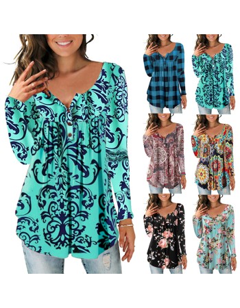 Ladies Casual Floral Printing Blouse M5602