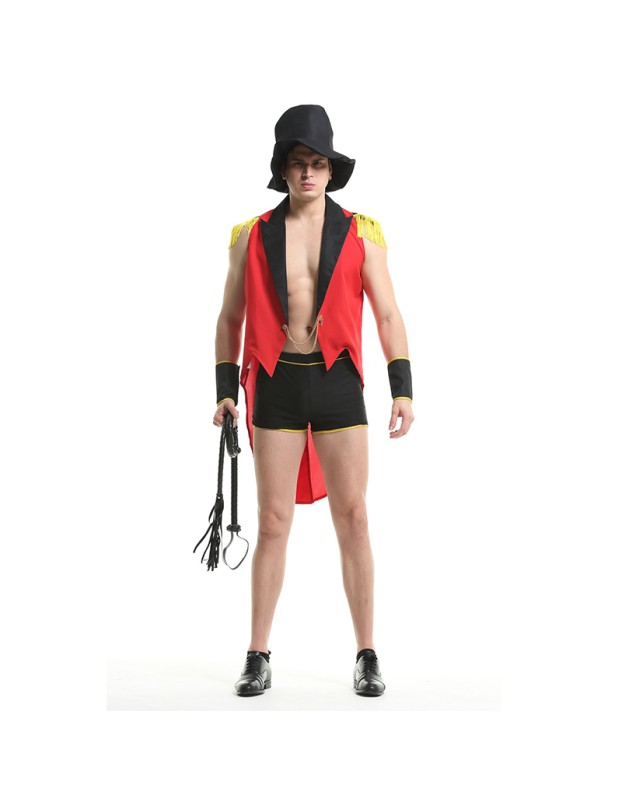 Circus Magic Costume Men Tuxedo Halloween Cosplay Animal Trainer Costume XY82223