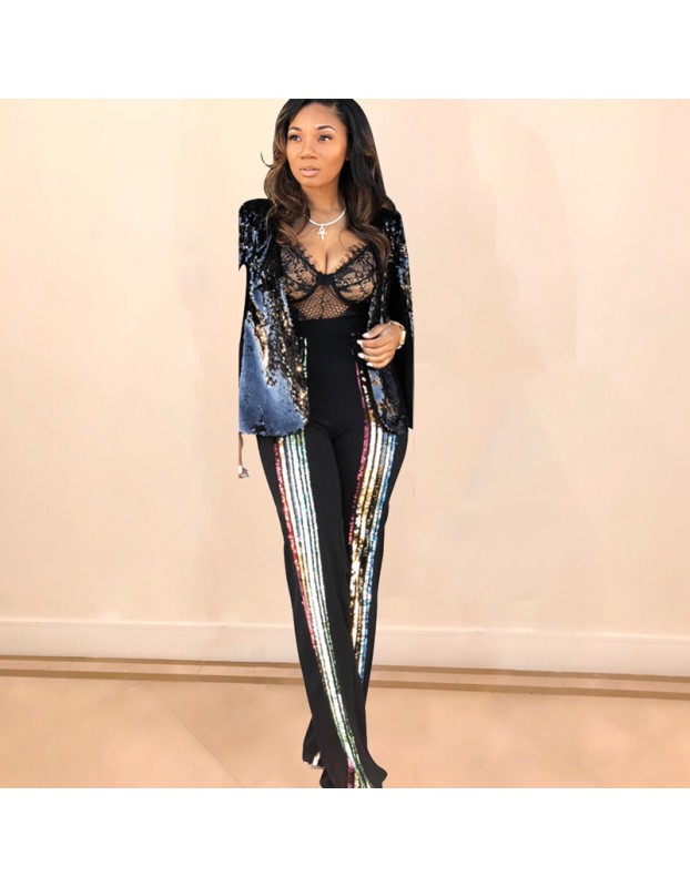 High Elastic Fashion Sequins Leggings M8329