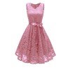 Big Swing Mesh Sexy Women Lace Modest  V-Neck Evening Dresses CD1592