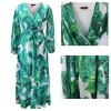 Women Maxi print dress long high quality Summer Beach Chiffon Party Dress M8214