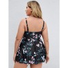Slip Bikini Dress Flower Pattern Swimwear Summer Plus Size Swimsuit 627