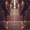 Sexy Black And White Lace Design Bodycon Midi Dress M3969