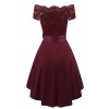 Cocktail Lace Stitching Satin One Shoulder Ball Gown Wedding Dress CD1613