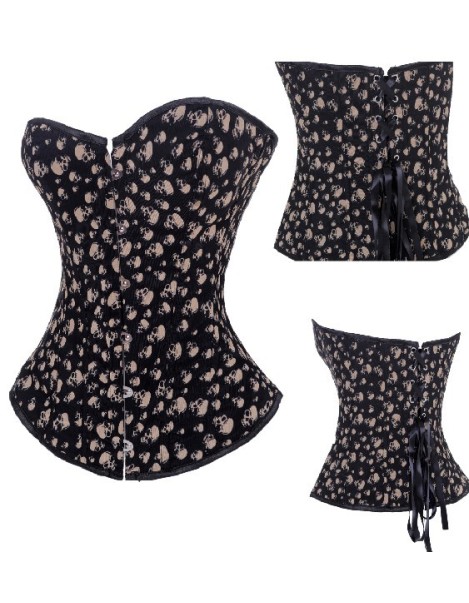 sexy black skull overbust corset m1848