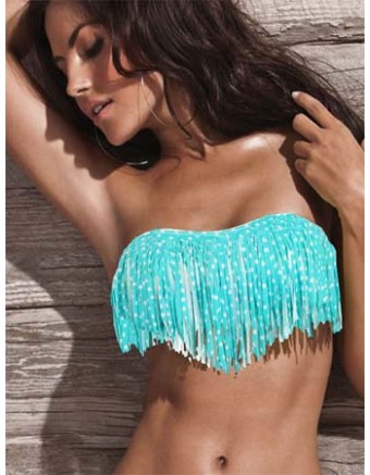 Blue Tassels Strapless Bikini Bra M5291e