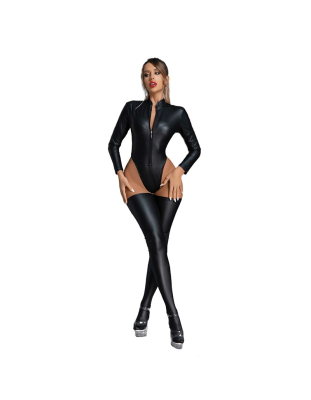 Wholesale Leather Model Jumpsuit Patent Leather Sexy Cat Girl Bodysuit 6827