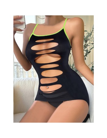 Summer New Halter Sexy Temptation Hollowed-Out Ice Silk Dress Short Nightdress YSF707