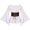 Women's Renaissance Long Sleeved Pleated Waist Bohemian Pirate Shirt Belt SM3024