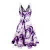 Women Casual Print Gown With Big Swing V-neck Dress Plus Size Dress 5155