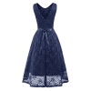 Round Collar Sleeveless Tulle Midlength Party Evening Print Formal Dress CD1607