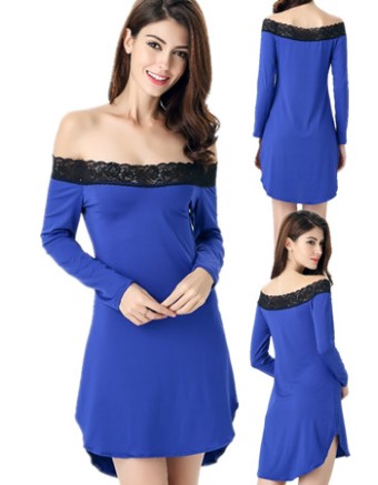 Sexy Off Shoulder Milk Wire Babydoll Dress M30236
