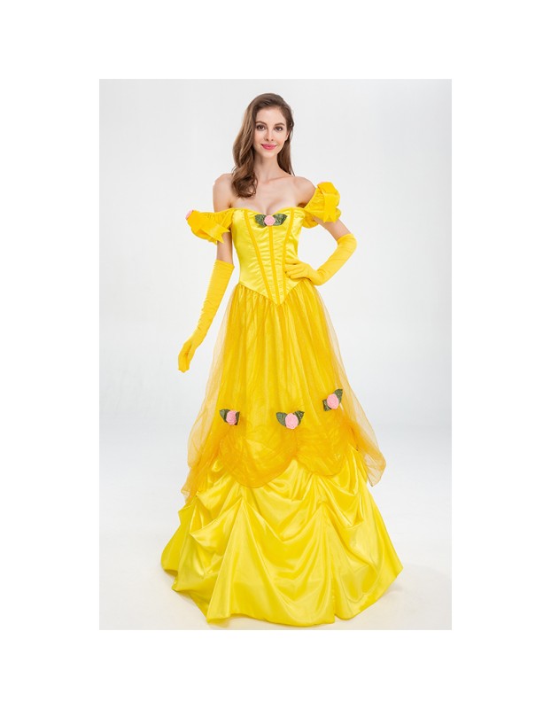 Halloween Costume Beauty And The Beast Princess Belle Dress Stage Costume YM3701
