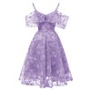Sling Sleeves Flower Slim Women Sexy Swing Summer Lace Party Dress CD1627