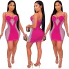 Package Hip Club Small Sling Bag Sexy Mesh One Piece Dress Women Party X5047