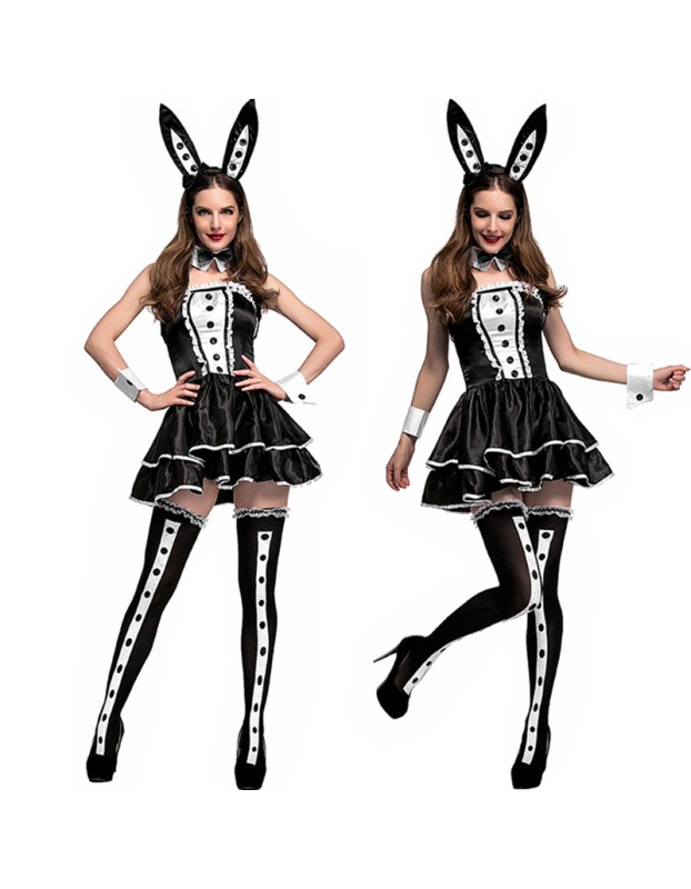 Sexy Bunny Costume Rabbit Girl Tube Top Mini Dress Outfit M40801