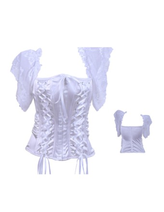 white corset with lace shoulder m1945A