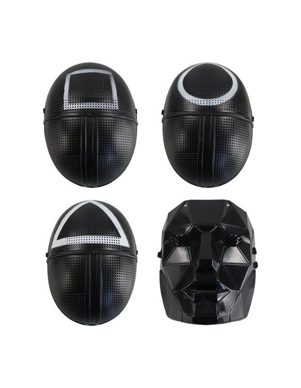 Adult Squid Game Villain Red Jumpsuit Halloween Cosplay Costume Round Six Square Masks Outfits