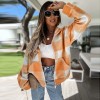 Checked Woolen Cloth Flannel Shirt Zipper Hooded Cardigan Women Coats LQ168