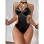 Patent Leather Sexy Underwear Hanging Neck Halter Chain Alternative Suit Jumpsuit YSF536