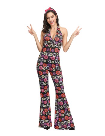 Women and Men 60s 70s Retro Hippie Disco Halloween Cosplay Costume  M40654