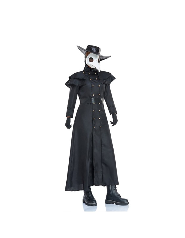 Halloween Adult Steampunk Style Plague Doctor Costume Bird Beak Mask Suit SM2011