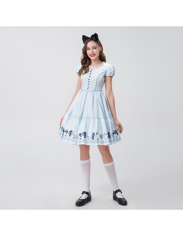 Halloween Cute Maid Costume  Alice In Wonderland Princess Dress Costume YM0912