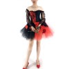 Women Corset Dress Halloween Witch Costume Clown Bustier With Skirt 1708