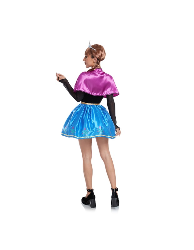 Cosplay Fairy Tale Frozen Movie Character Princess Anna Adult Short Costume DL2057