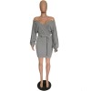 Autumn Winter Off Shoulder Knitted Sweater Dress M8273