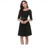 Pretty Fashion Office Lady Summer Casual Woman Dress With Belt