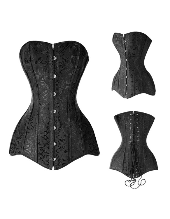 14 Steel Boned Overbust Long Corset M1430