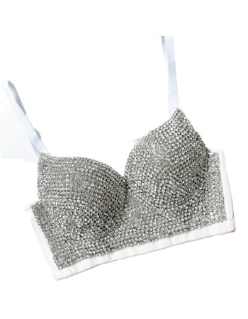 Body Shaping Wipe Chest Performance Sexy Crop Wrap Chest Nail Bead Top 8900