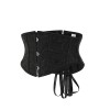 Black Embossed Jacquard Short Torso Underbust Corset Waist Slimming Shaperwear Belt 22067